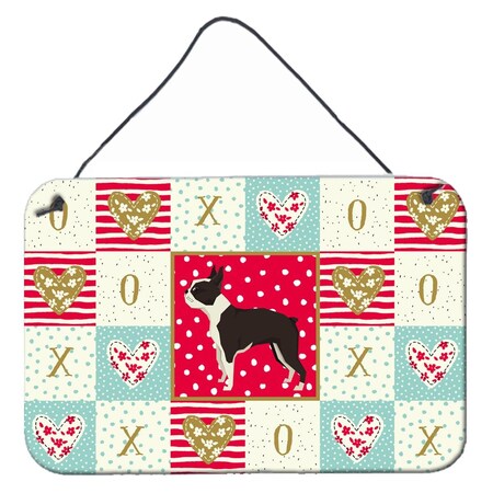 Carolines Treasures 8 x 12 in. Boston Terrier Love Wall or Door Hanging Prints CK5915DS812